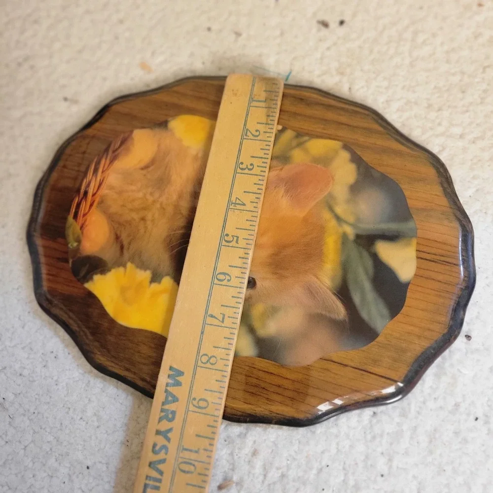 Unbranded Kitten Wall Plaque Home Decor OS Brown Orange Excellent Retro Kitsch